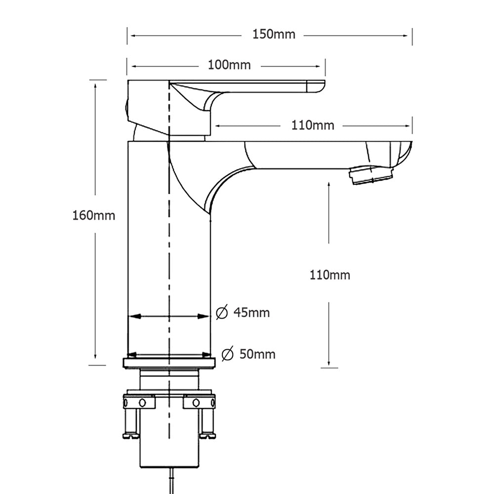 WELS Brushed Nickel Kitchen Laundry Round Basin Mixer Vanity Sink Faucet Tap Set