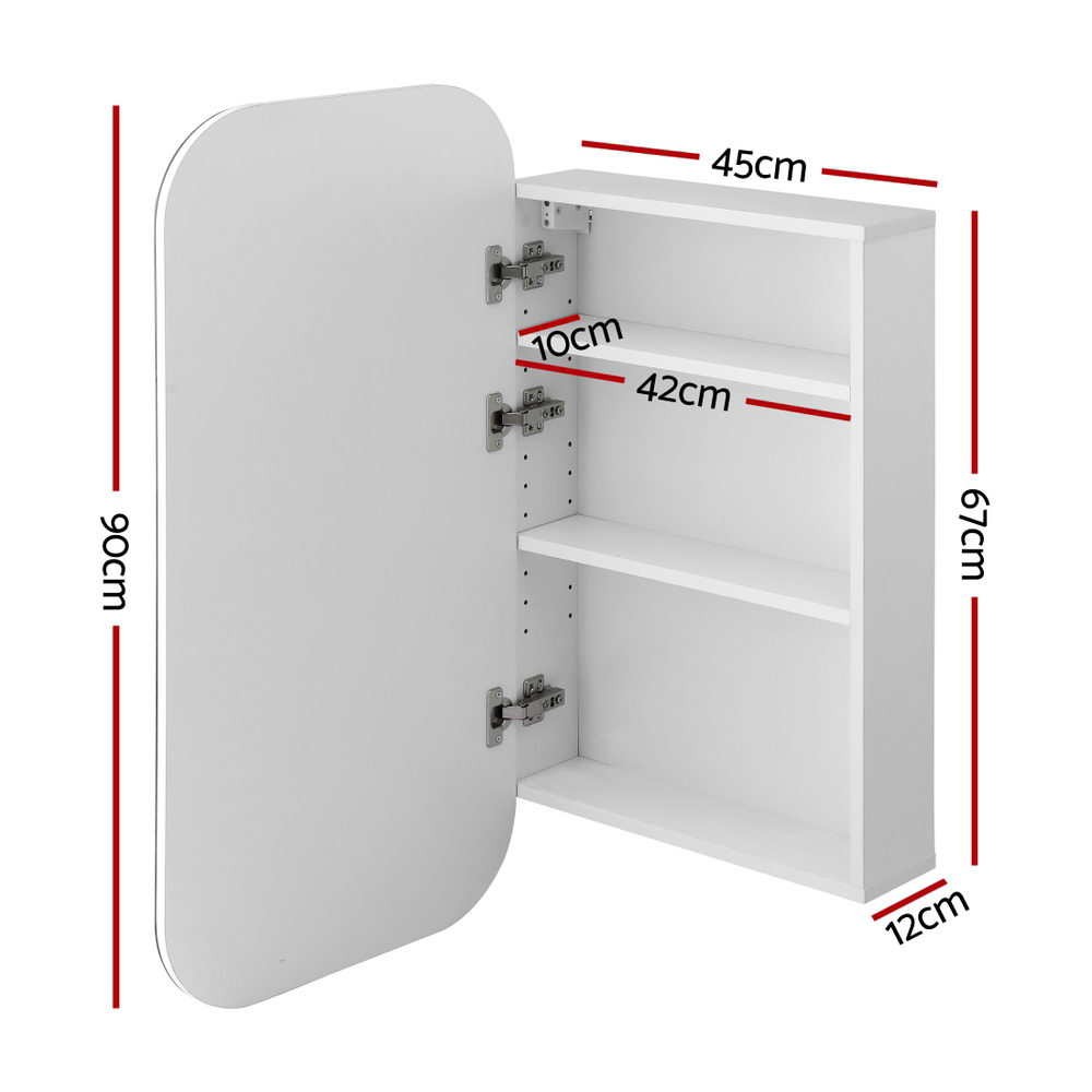 Cefito Bathroom Mirror Cabinet Mirrored Medicine Adjustable Shelf Wall Mounted 560mm White
