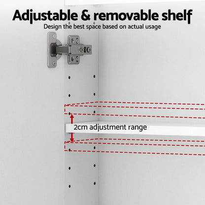 Cefito Bathroom Mirror Cabinet Mirrored Medicine Adjustable Shelf Wall Mounted 560mm White