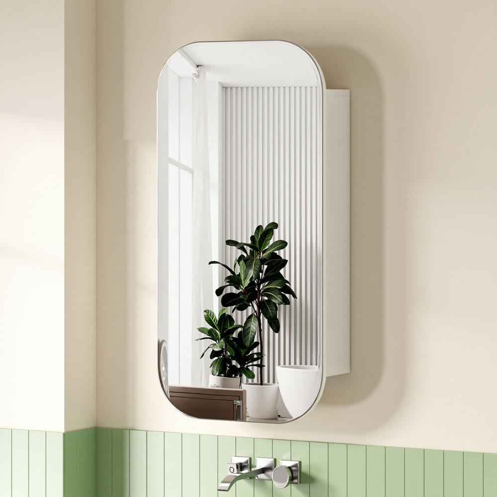 Cefito Bathroom Mirror Cabinet Mirrored Medicine Adjustable Shelf Wall Mounted 560mm White