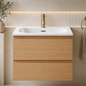 Coven Oak 600mm Wall Hung Bathroom Vanity with Integrated Basin