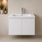 Rome White Gloss 800mm Wall Hung Bathroom Vanity with Integrated Basin