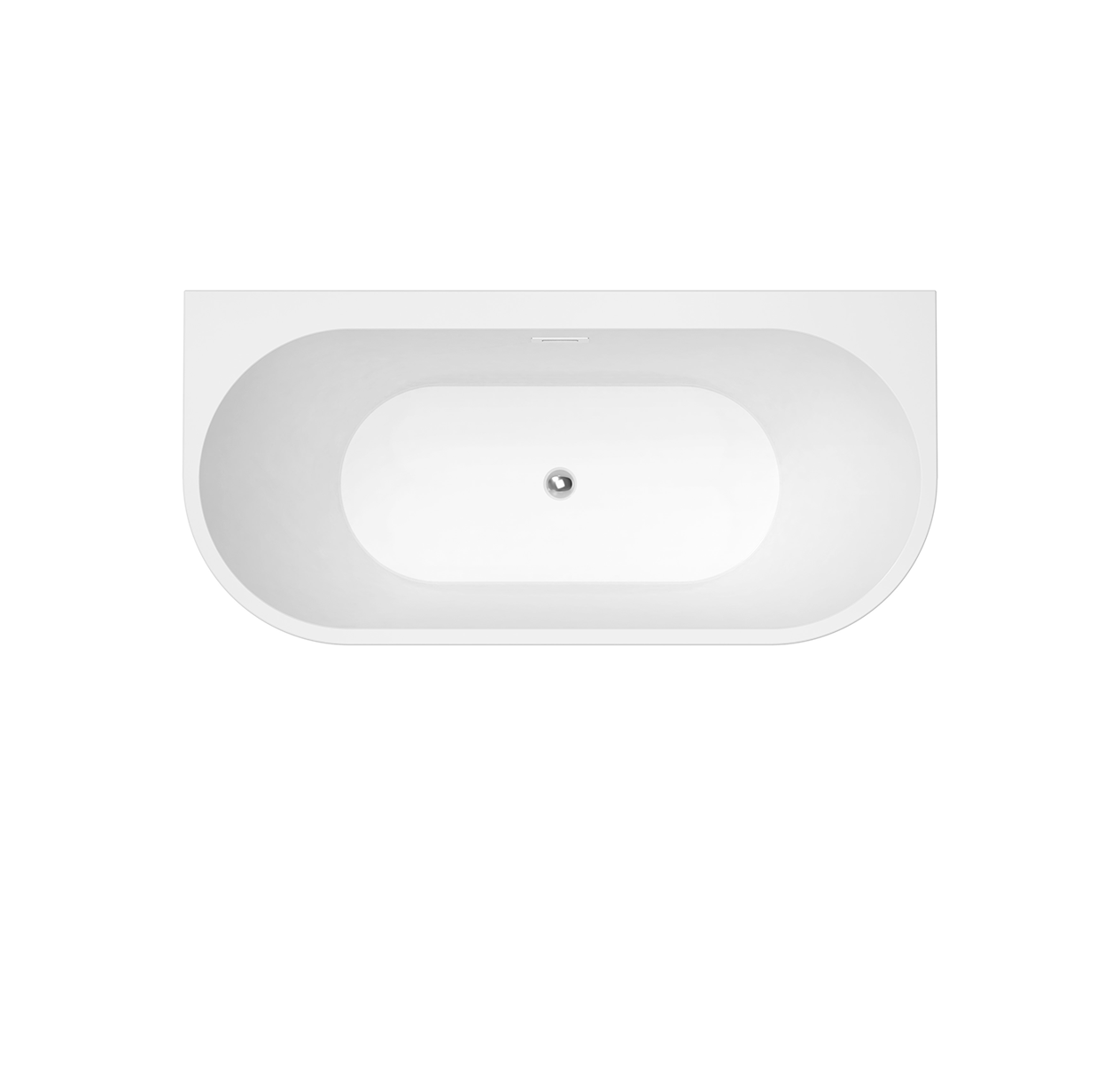 Melody 1700mm Freestanding D-Shaped Back to Wall Bath