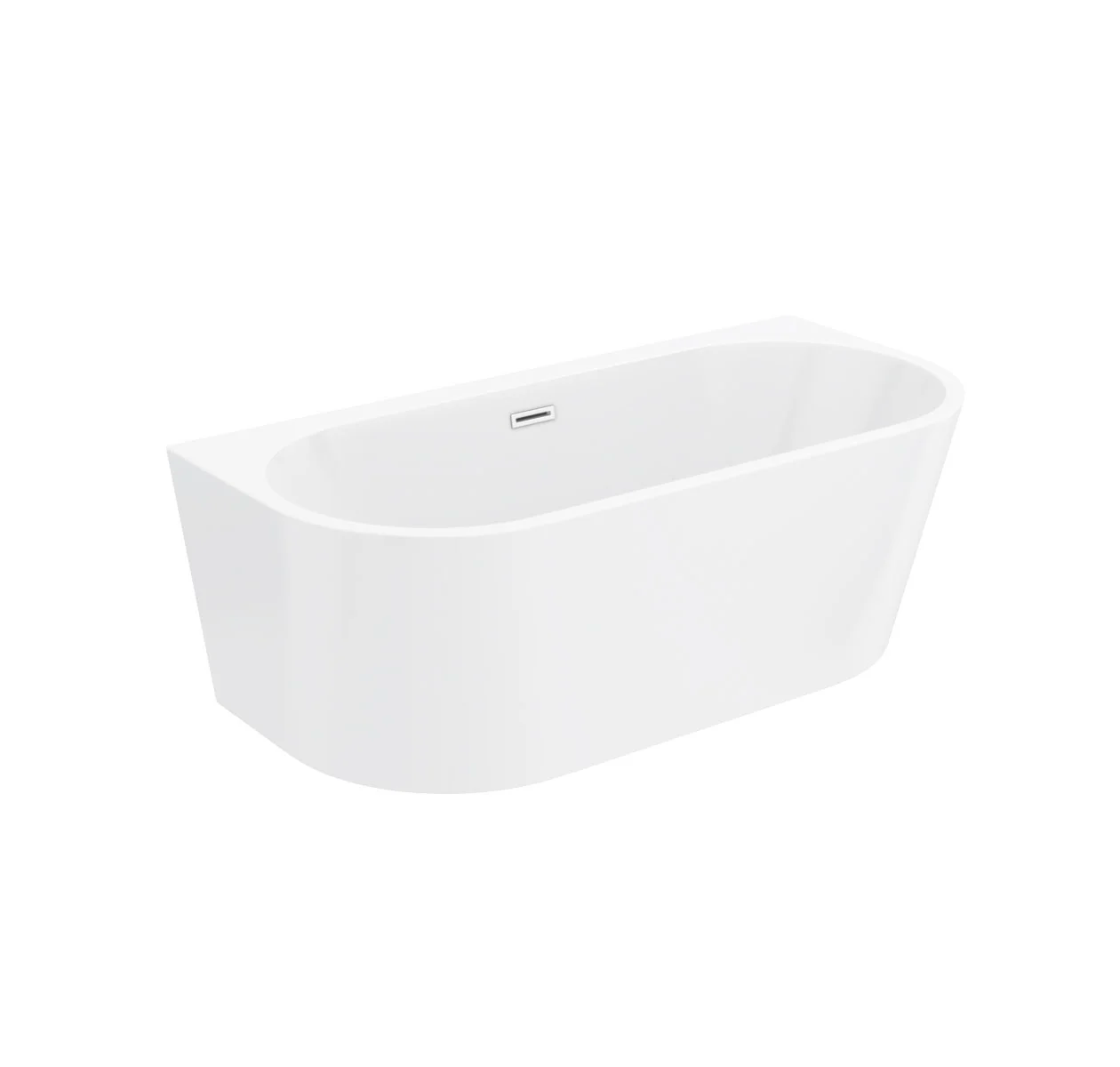 Melody 1700mm Freestanding D-Shaped Back to Wall Bath