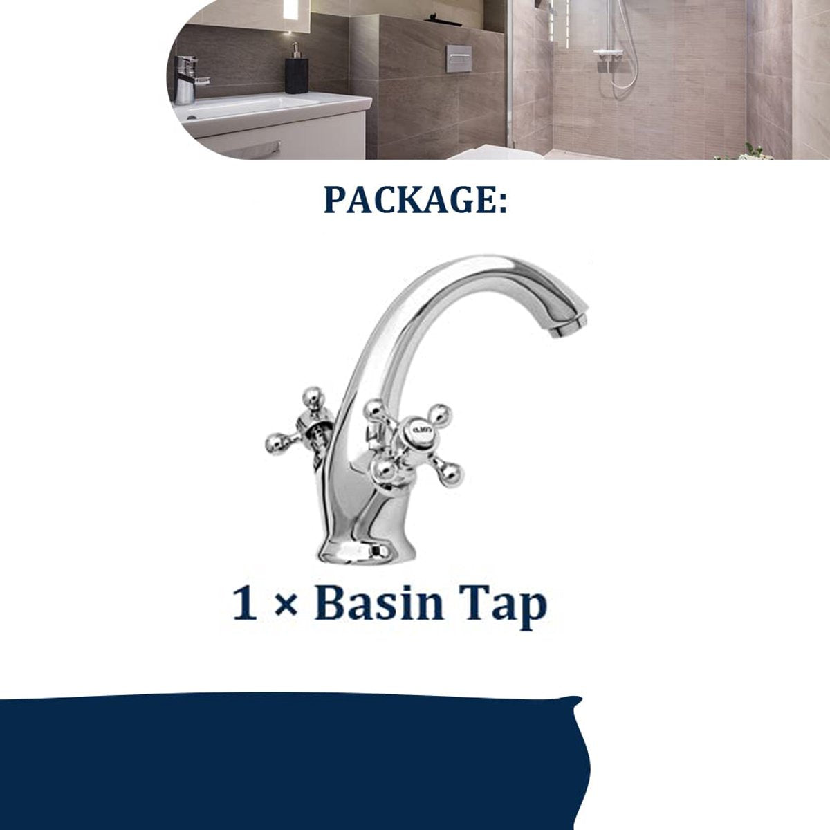 Faucets - Vintage Bathroom Faucets - Basin Faucets - Suitable for vintage bathroom basin faucets, Double handle mixer taps with cross handle, elegant design