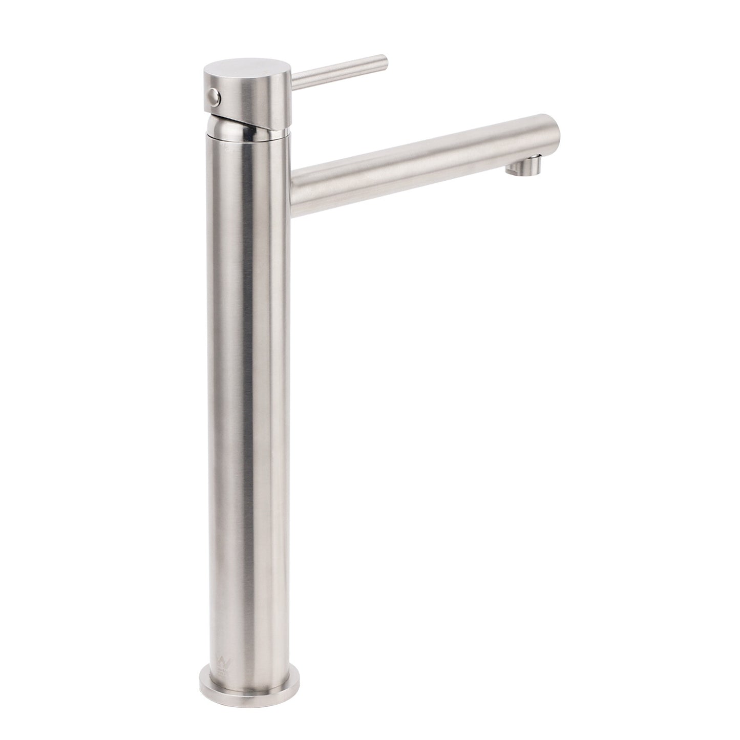 Brushed Nickel Classic Round Bathroom Basin Straight Spout Mixer Sink Faucet Tap