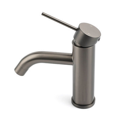 WELS Gun Metal Grey Kitchen Laundry Round Basin Mixer Vanity Sink Faucet Tap Set