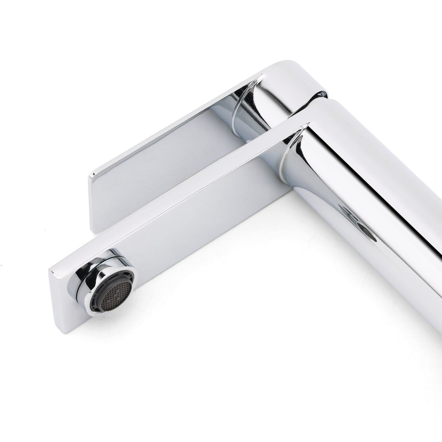 WELS Chrome Square Bathroom Short Basin Mixer Vanity Sink Faucet Tap Flat Lever