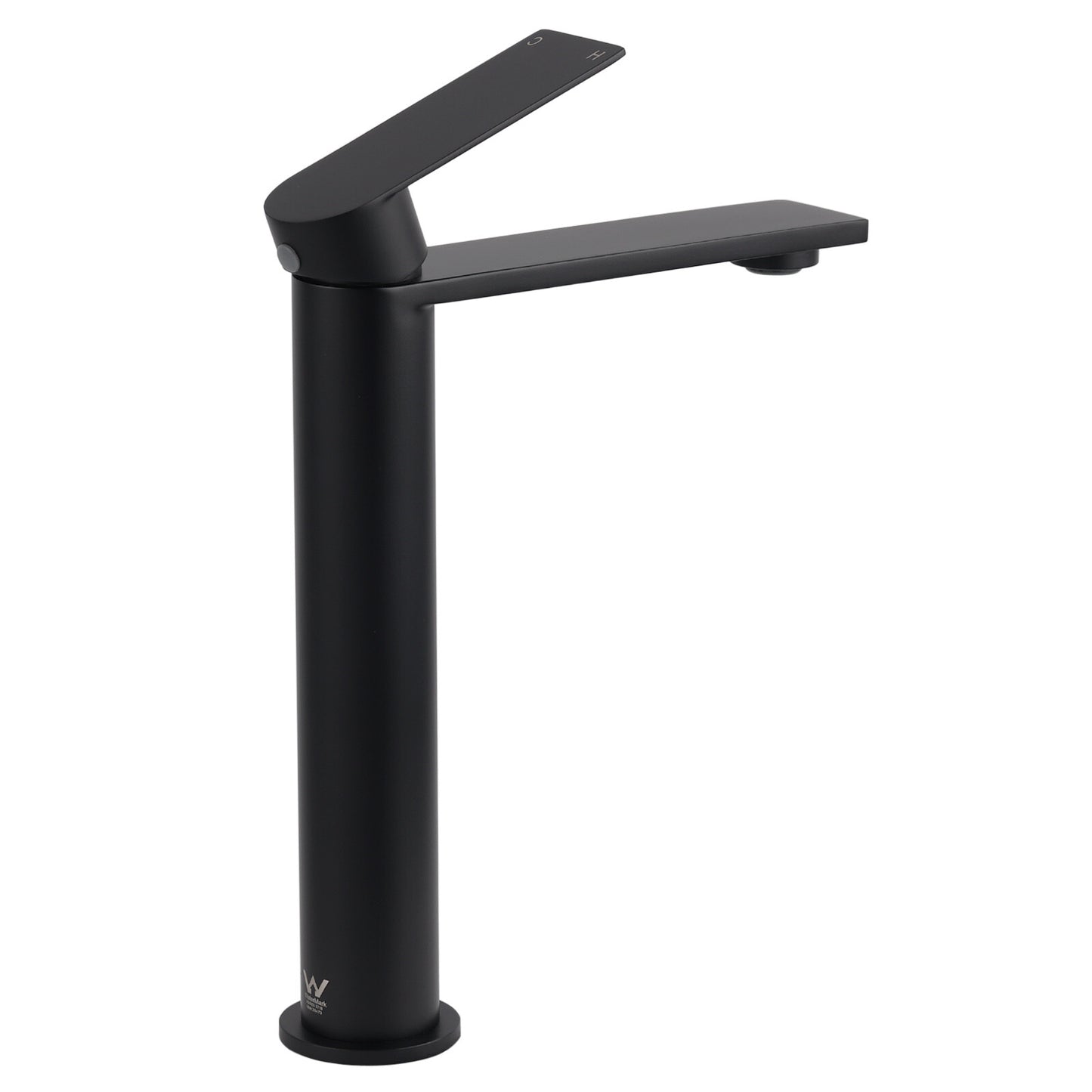 WELS Matt Black Square Tall Flat Lever Handle Basin Mixer Vanity Sink Faucet Spout
