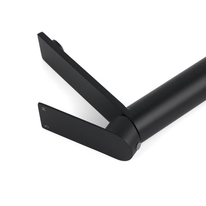 WELS Matt Black Square Tall Flat Lever Handle Basin Mixer Vanity Sink Faucet Spout