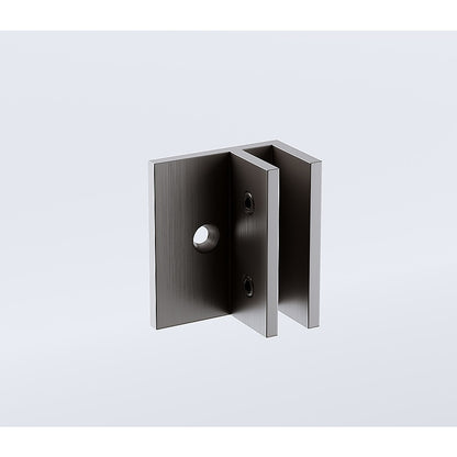 120x120cm Corner Frameless Shower Screen with Gunmetal Wall Channel and Floor F-Bracket and Brass Hinges, Square Knob Handle