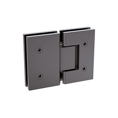 120x120cm Corner Frameless Shower Screen with Gunmetal Wall Channel and Floor F-Bracket and Brass Hinges, Square Knob Handle
