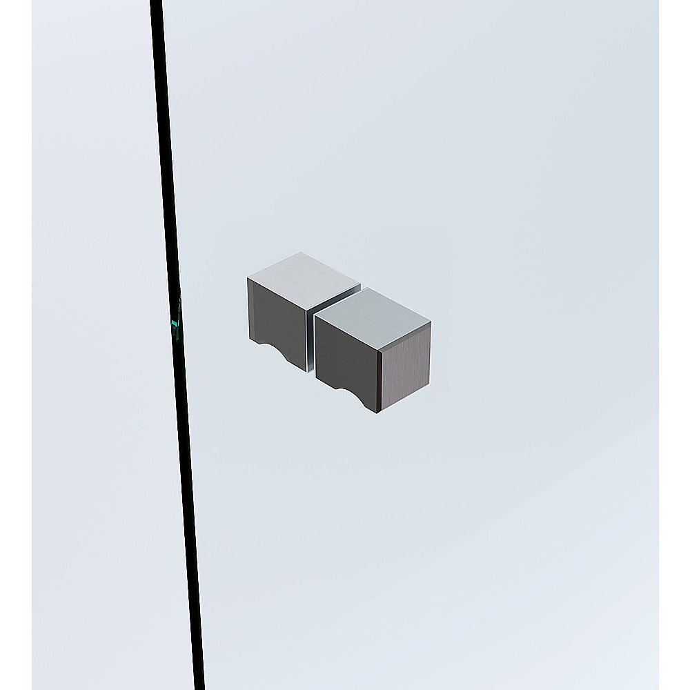 120x120cm Corner Frameless Shower Screen with Gunmetal Wall Channel and Floor F-Bracket and Brass Hinges, Square Knob Handle