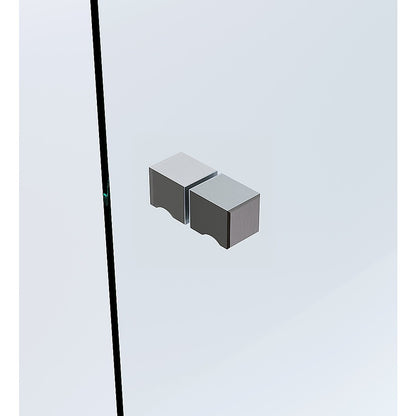 120x120cm Corner Frameless Shower Screen with Gunmetal Wall Channel and Floor F-Bracket and Brass Hinges, Square Knob Handle