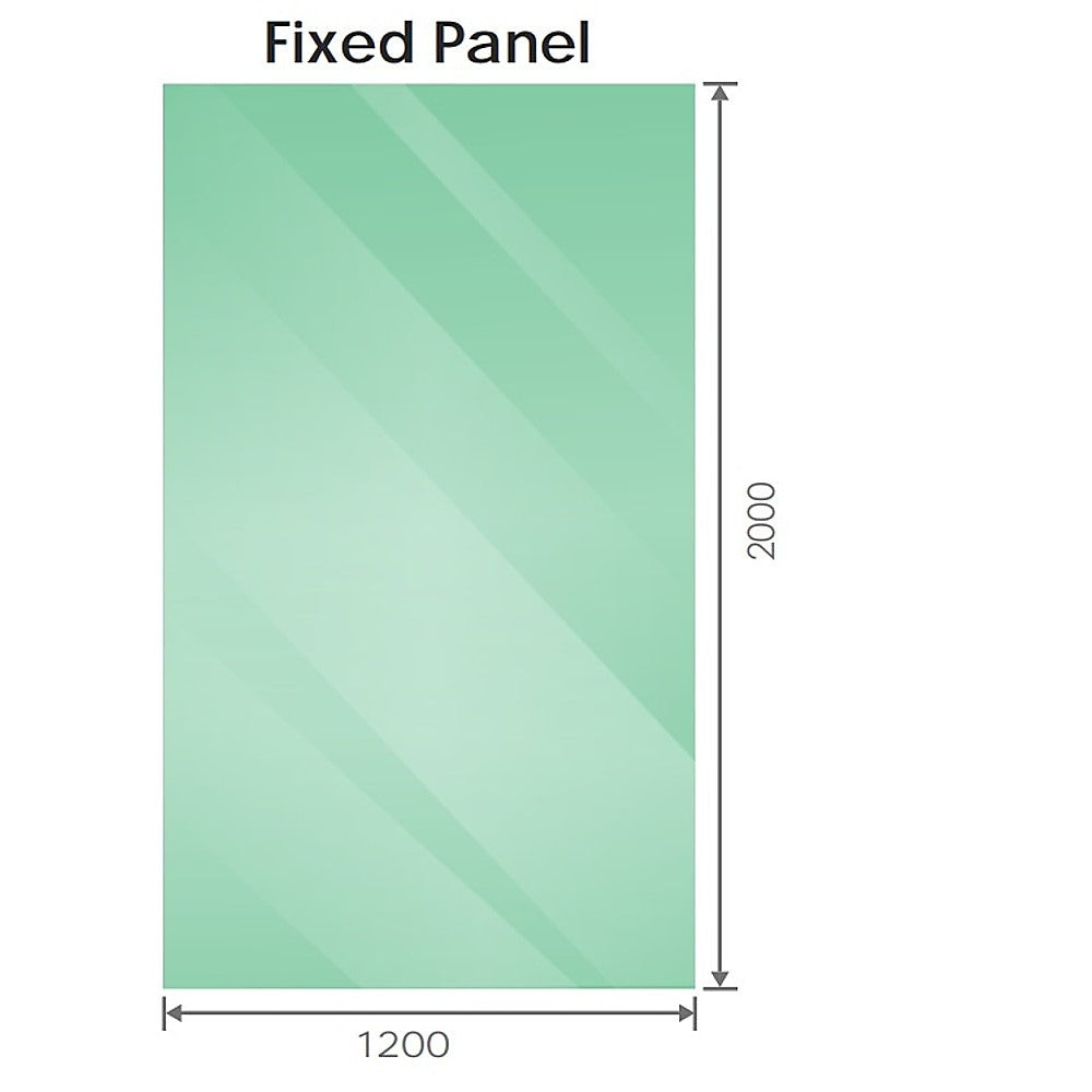120x120cm Corner Frameless Shower Screen with Nickel Wall Channel and Floor F-Bracket and Brass Hinges, Round Knob Handle