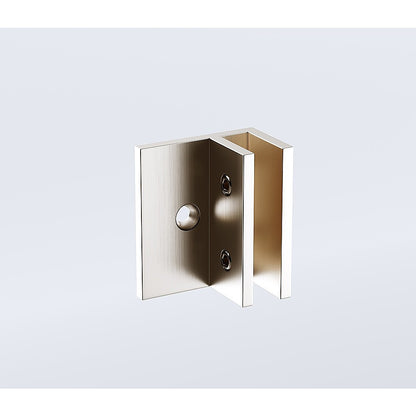 120x120cm Corner Frameless Shower Screen with Nickel Wall Channel and Floor F-Bracket and Brass Hinges, Round Knob Handle