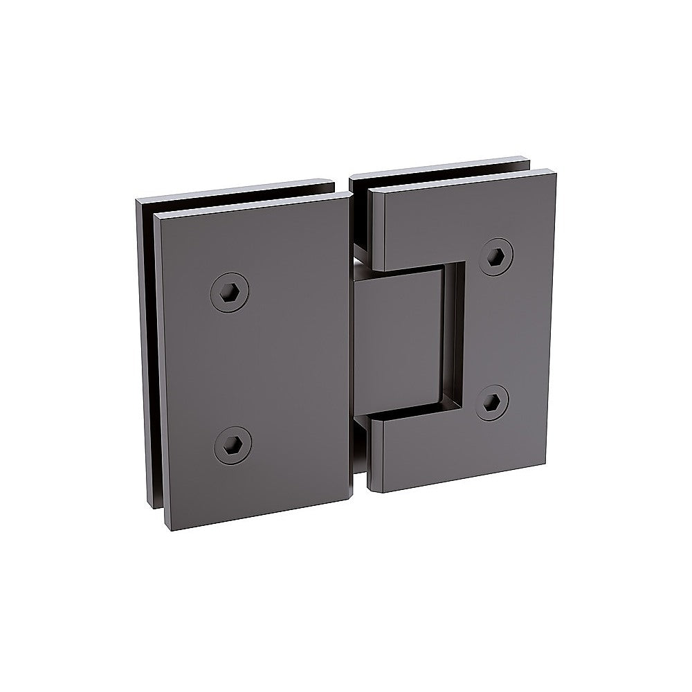 120x120cm Corner Frameless Shower Screen – Gunmetal Wall Channel and Floor Channel with Brass Hinges & Round Knob Handle