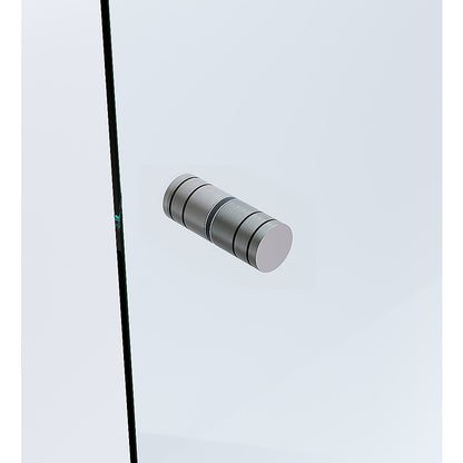 120x120cm Corner Frameless Shower Screen – Gunmetal Wall Channel and Floor Channel with Brass Hinges & Round Knob Handle