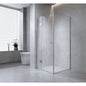 110x110cm Corner Frameless Shower Screen – Gold Wall Channel and Floor Channel with Brass Hinges & Square Double Pull Handle