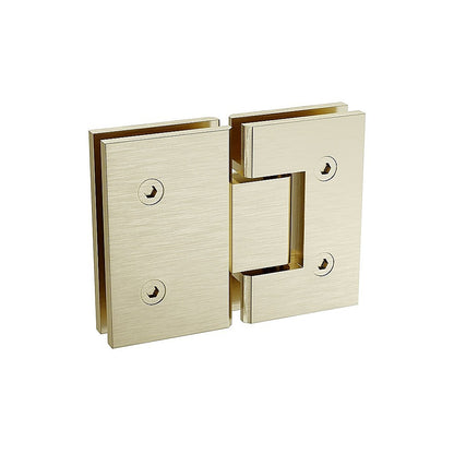 110x110cm Corner Frameless Shower Screen – Gold Wall Channel and Floor Channel with Brass Hinges & Square Double Pull Handle