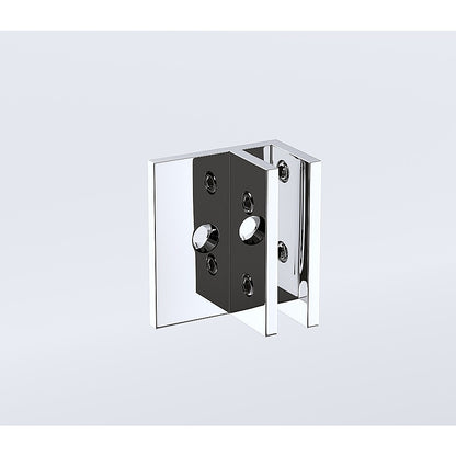 120x120cm Double Door Corner Shower Screen – Chrome F-Brackets, Brass Hinges & Square Knob Handle