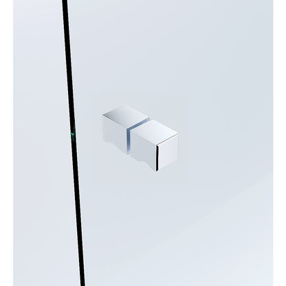 120x120cm Double Door Corner Shower Screen – Chrome F-Brackets, Brass Hinges & Square Knob Handle
