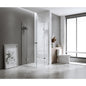 100x120cm Double Door Corner Shower Screen – Channels with Brass Hinges in Black, Square Knob Handles