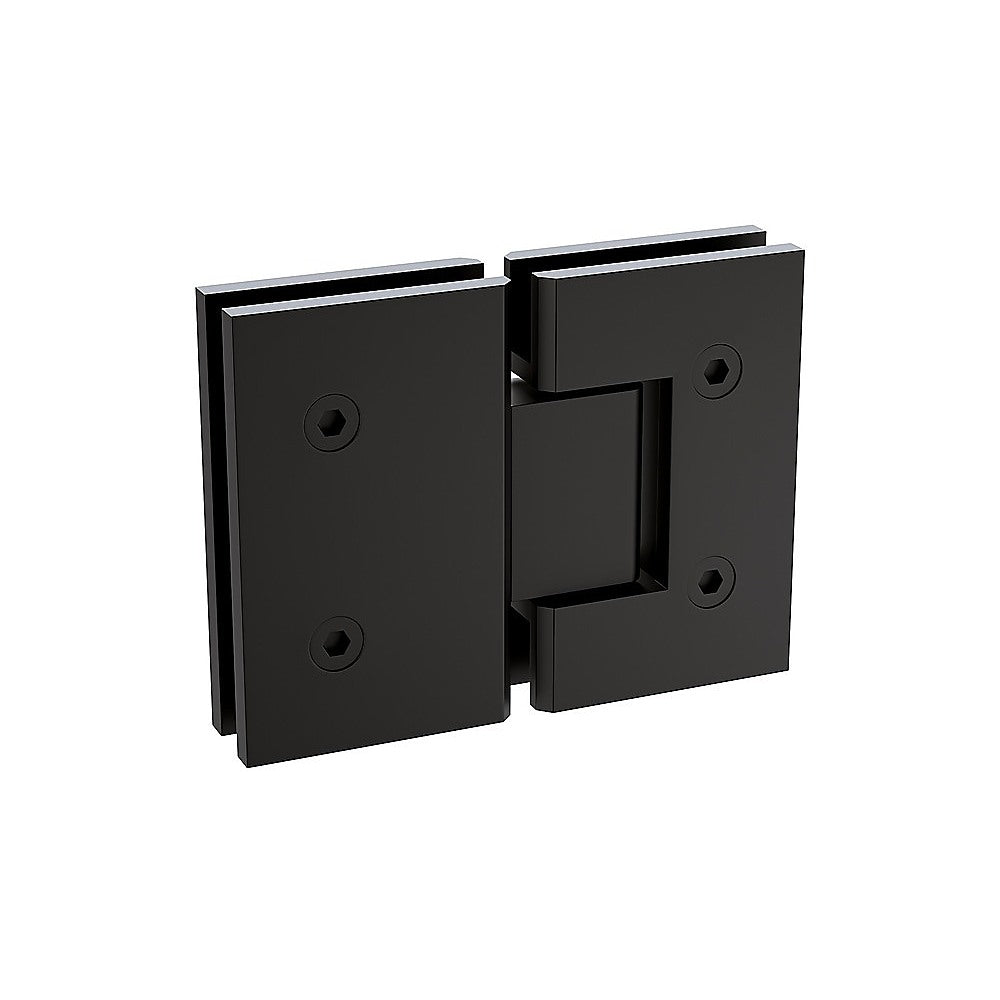 100x120cm Double Door Corner Shower Screen – Channels with Brass Hinges in Black, Square Knob Handles