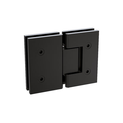 100x120cm Double Door Corner Shower Screen – Channels with Brass Hinges in Black, Square Knob Handles