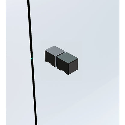 100x120cm Double Door Corner Shower Screen – Channels with Brass Hinges in Black, Square Knob Handles
