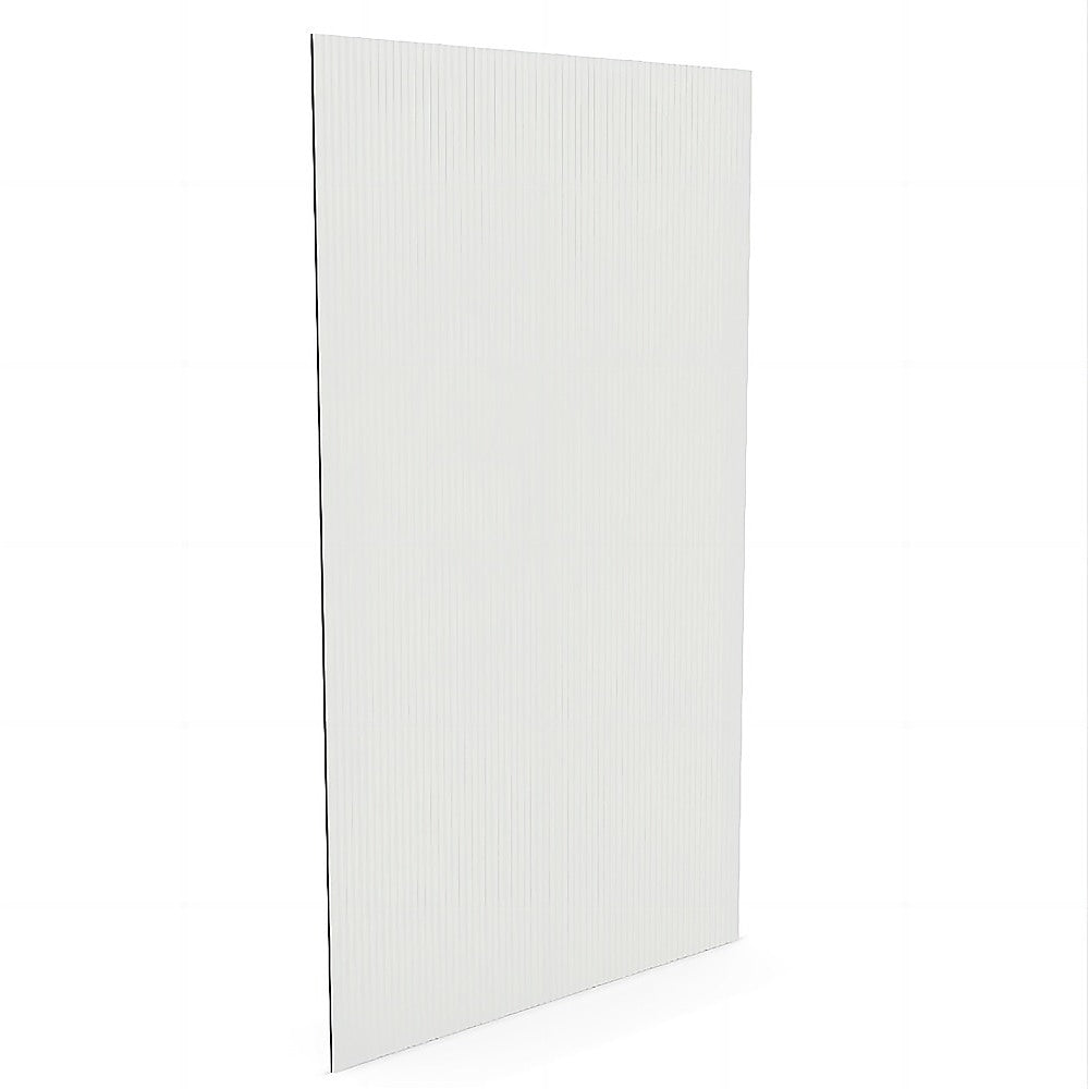 80cm Reeded Glass Shower Screen with Chrome Wall Channel