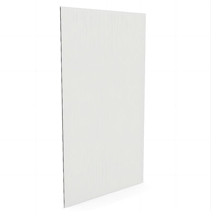 80cm Reeded Glass Shower Screen with Chrome Wall Channel