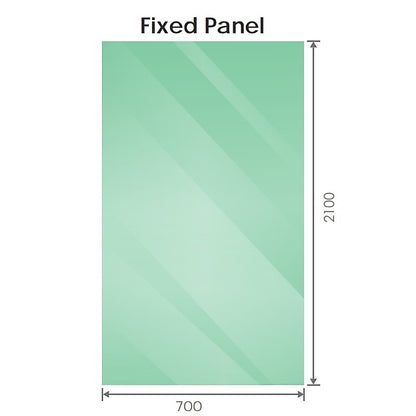 70x210cm Glass Shower Screen with Chrome U-Brackets