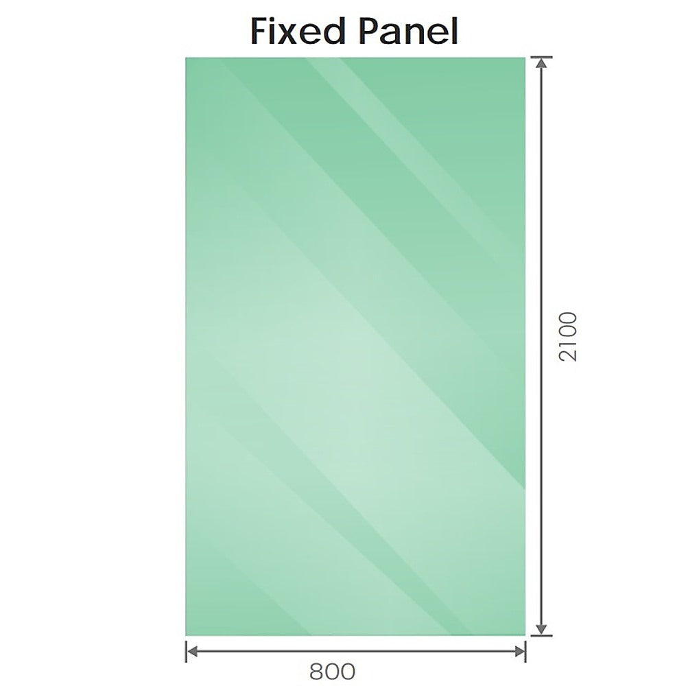80x210cm Glass Shower Screen with Chrome U-Brackets