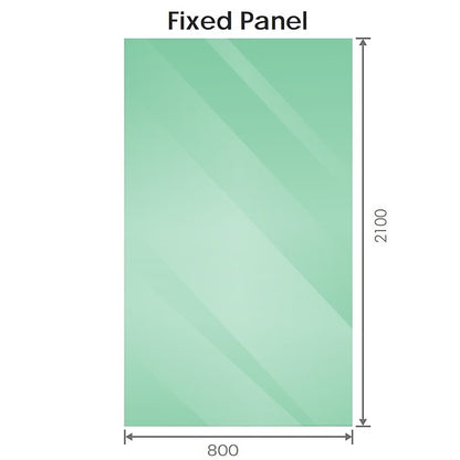80x210cm Glass Shower Screen with Chrome U-Brackets