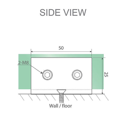 80x210cm Glass Shower Screen with Chrome U-Brackets