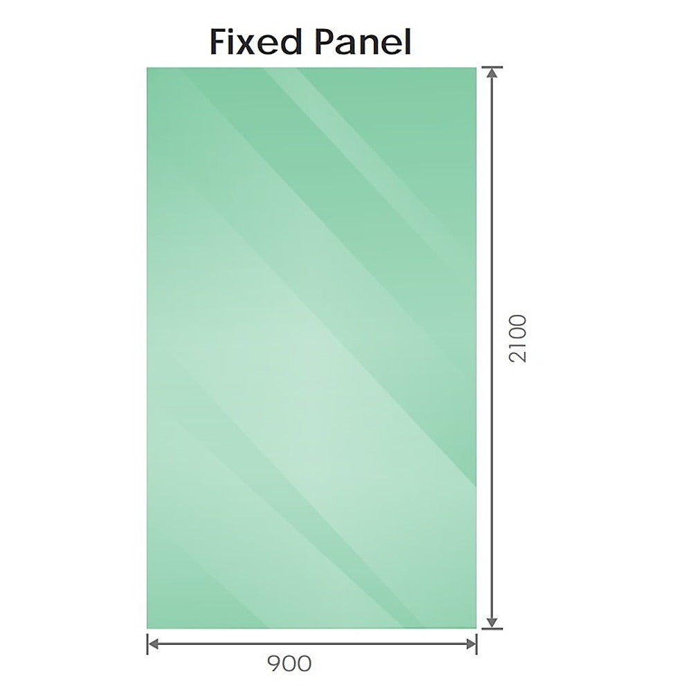 90x210cm Glass Shower Screen with Chrome U-Brackets