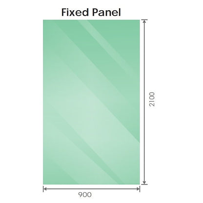 90x210cm Glass Shower Screen with Chrome U-Brackets