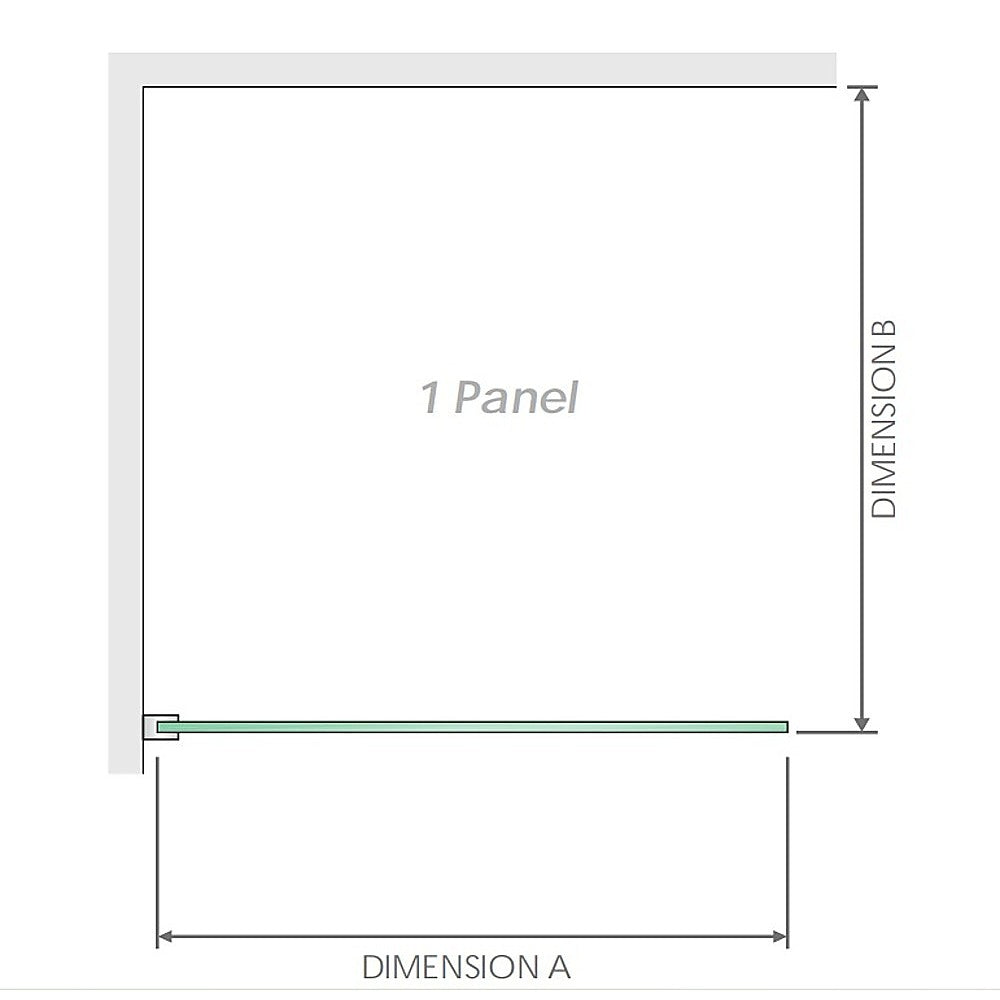 100x210cm Glass Shower Screen with Chrome U-Brackets