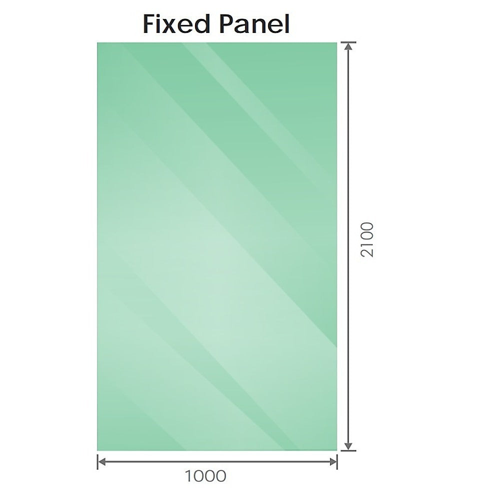 100x210cm Glass Shower Screen with Chrome U-Brackets