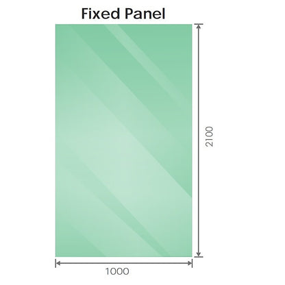 100x210cm Glass Shower Screen with Chrome U-Brackets