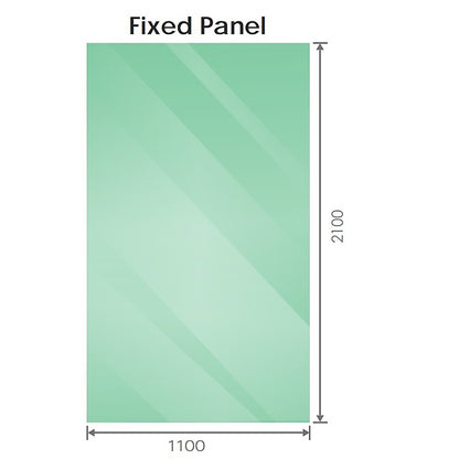 110x210cm Glass Shower Screen with Chrome U-Brackets