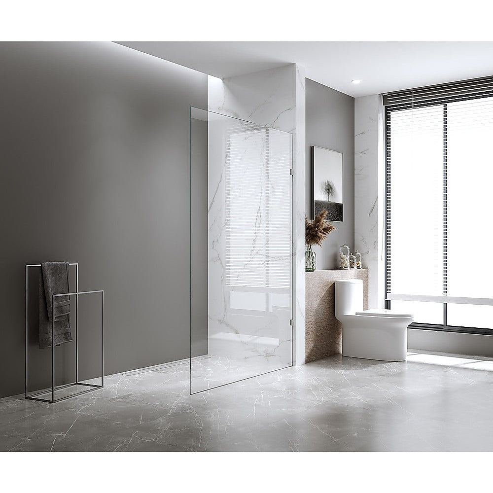 120x210cm Glass Shower Screen with Chrome U-Brackets