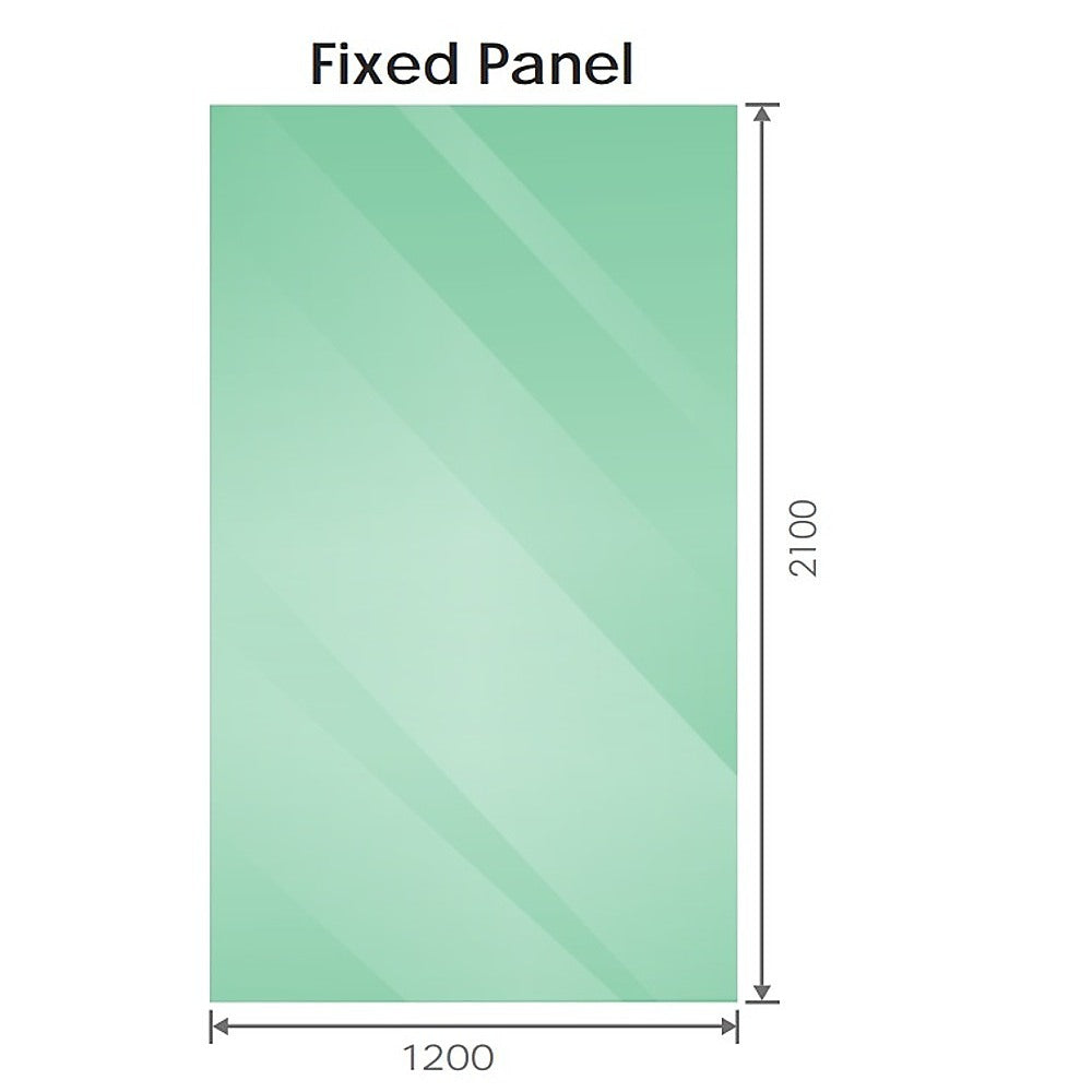 120x210cm Glass Shower Screen with Chrome U-Brackets