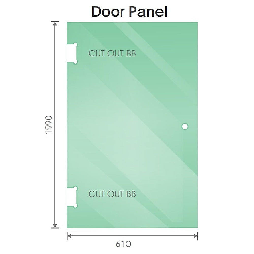90cm Frameless Wall-to-Wall Shower Screen with Chrome Brackets & Brass Hinges – U-Brackets
