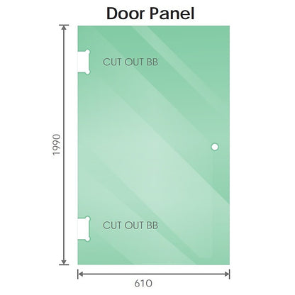 90cm Frameless Wall-to-Wall Shower Screen with Chrome Brackets & Brass Hinges – U-Brackets