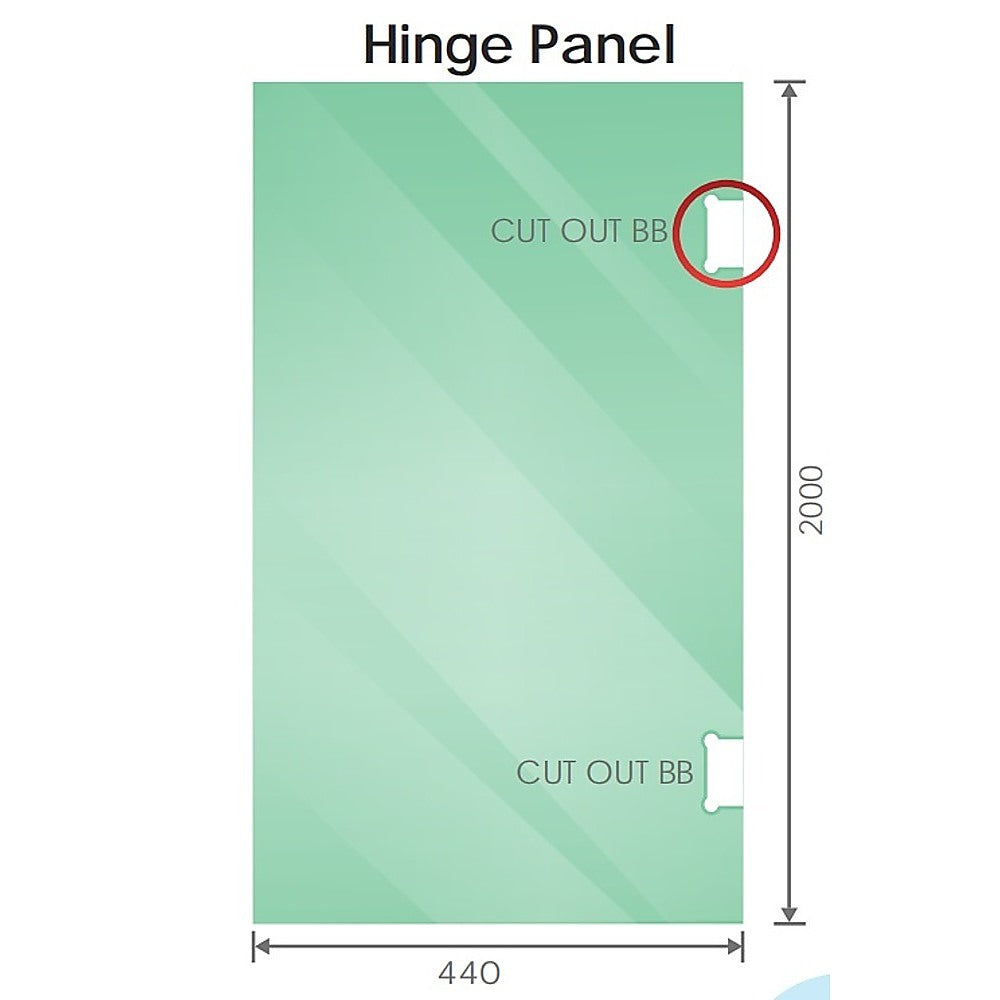 110cm Frameless Wall-to-Wall Shower Screen – Chrome Wall Channel with Brass Hinges