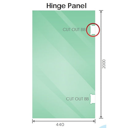 110cm Frameless Wall-to-Wall Shower Screen – Chrome Wall Channel with Brass Hinges