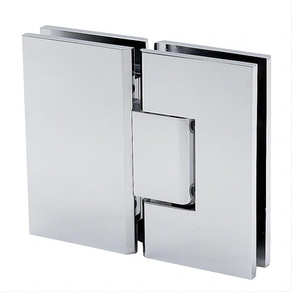 110x110cm Corner Frameless Shower Screen – Chrome Wall Channel with Brass Hinges for Elegant Bathrooms